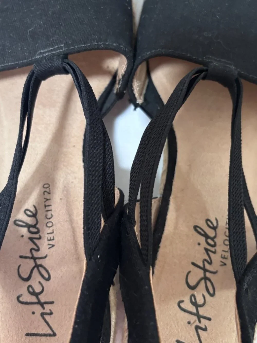 LifeStride Katrina 2 Black Espadrille Wedge Sandals Size 8M Never used